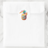 Sippin’ & Chillin’ Tropical Party Design Ronde Sticker (Tas)