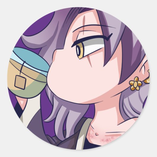 Sipping Tea Sticker (Voorkant)