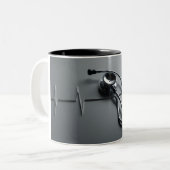 Sips de coeur : Mug de stéthoscope pour les infirm (Devant gauche)
