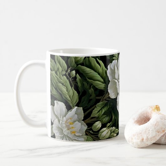 Sips de sérénité : Mug de fleurs tropicales (Avec donut)