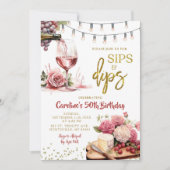 Sips en dips Charcuterine volwassen verjaardagsfee Kaart (Voorkant)