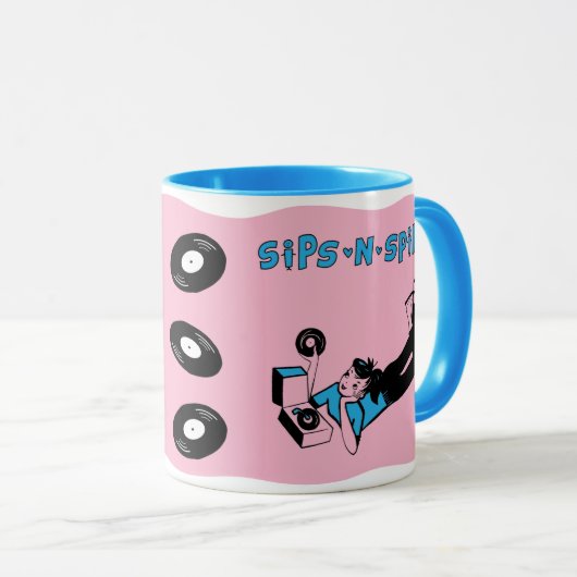 Sips 'n' Spins "Tune Tote" style coffee mug Mok (Voorkant rechts)