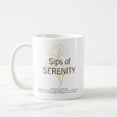 Sips of SERENITY elegant minimalist Coffee Mug (Gauche)