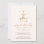Sips Sparkles Champagne Bridal Douche Invitation (Devant)