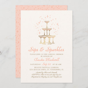 Sips Sparkles Champagne Bridal Douche Invitation