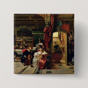 Sir Anthony van Dyck in Londen, 1837 Vierkante Button 5,1 Cm