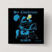 Sir Cumference... Vierkante Button 5,1 Cm (Voorkant)
