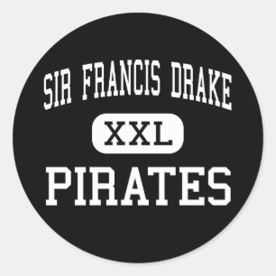 Sir Francis Drake - Piraten - Hoog - San Anselmo Ronde Sticker