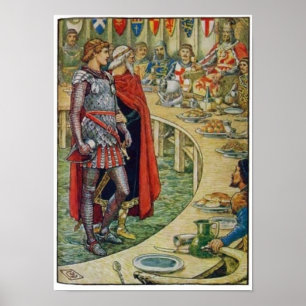 Sir Galahad in de rechtbank van koning Arthur Poster