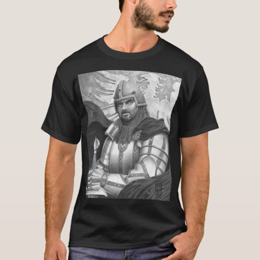 Sir Gawain in Black and White T-Shirt (Voorkant)