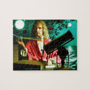 "Sir Isaac Newton omringd door symbolen" Legpuzzel