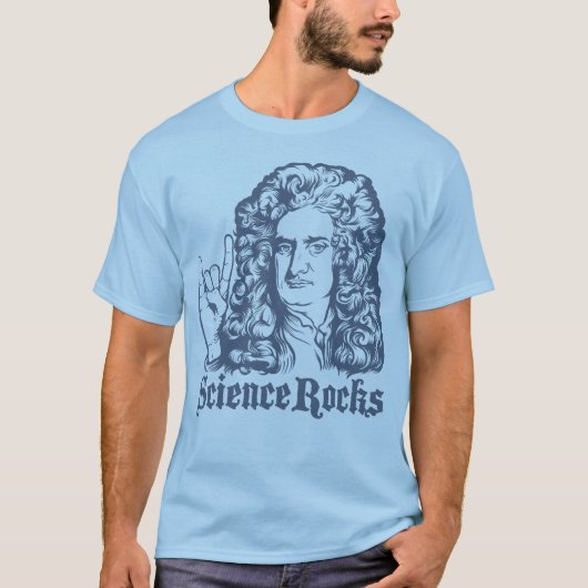 Sir Isaac Newton Science Rocks Shirten T-shirt (Voorkant)