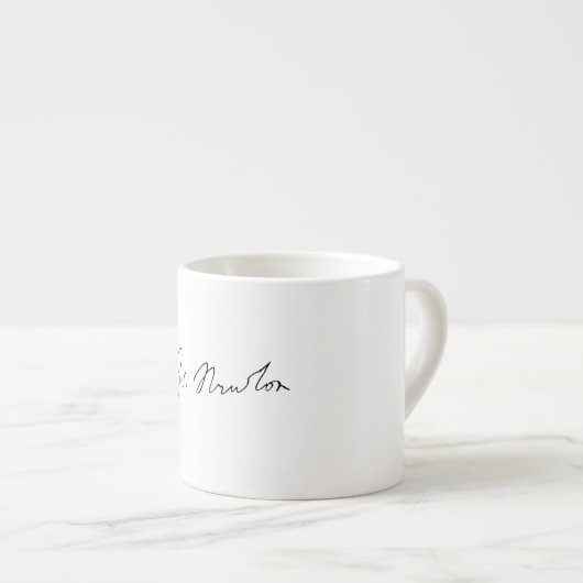 Sir Isaac Newton Signature Autograaf Espresso Kop (Voorkant rechts)