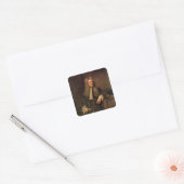 Sir Isaac Newton Vierkante Sticker (Envelop)