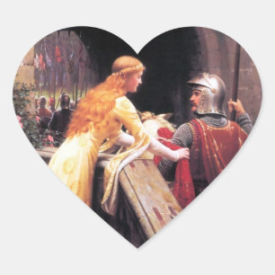 Sir Lancelot en Guinevere over de Stairs Hart Sticker