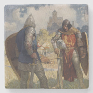 Sir Launcelot du Lake, ridder van de ronde tafel Stenen Onderzetter
