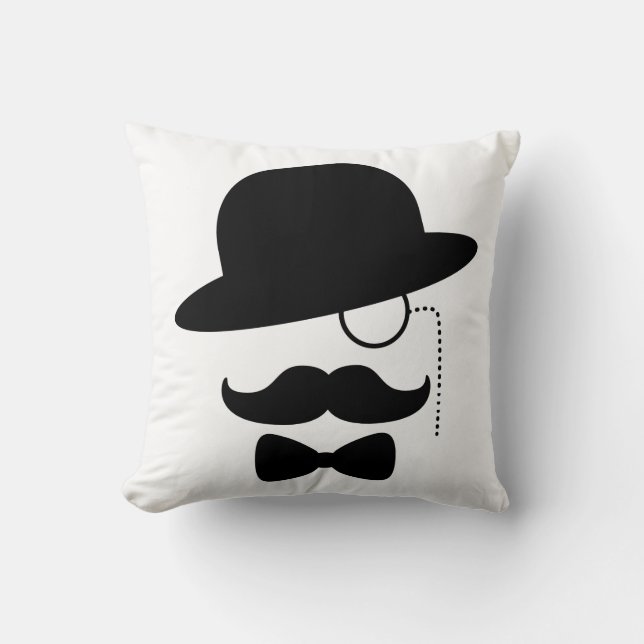Sir met Mustache Kussen (Voorkant)