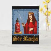 Sir Racha Hot Sauce Scy Funny Saying Food Men Wome Kaart (Gele Bloem)