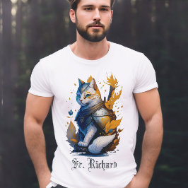 Sir Richard cat knight cool mannen T-shirt
