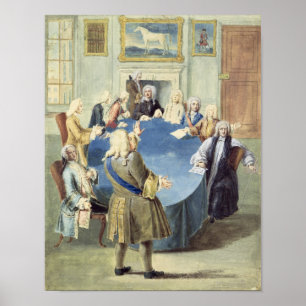 Sir Robert Walpole spreekt zijn kabinet toe Poster