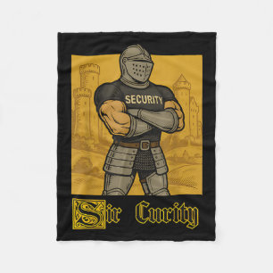 Sir Security Funny Security Pun Knight Middeleeuws Fleece Deken