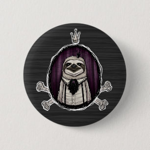 _sir slothington ronde button 5,7 cm