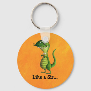 Sir T-rex met Mustaches Sleutelhanger