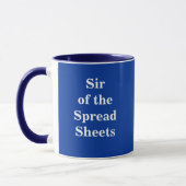 Sir van Spreadsheets Excel Gebruiker Grappige Naam Mok (Links)