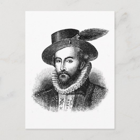 sir-walter-raleigh briefkaart (Voorkant)