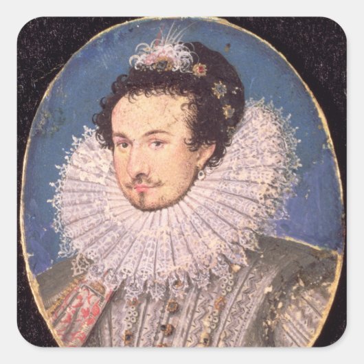 Sir Walter Raleigh Vierkante Sticker (Voorkant)