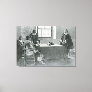 Sir William Berkeley Surrendering Canvas Afdruk