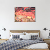 Sir William Hamilton bestudeert de uitbarsting Canvas Afdruk (Insitu (Slaapkamer))