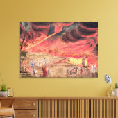 Sir William Hamilton bestudeert de uitbarsting Canvas Afdruk (Insitu (Woonkamer))