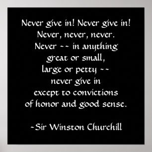 Sir Winston Churchill Citaat van SRF Poster