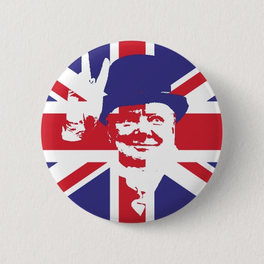 Sir Winston Churchill Ronde Button 5,7 Cm (Voorkant)