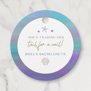 SIREN Mermaid Tail voor een Veil Bachelorette Ocea Bedankjes Labels