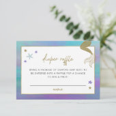 SIREN Mermaid Tropical Beach Diaper Raffle Ticket Kaart (Staand voorkant)