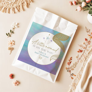 SIREN Paars Gold Mermaid Ocean Zee Baby shower Bedankzakje