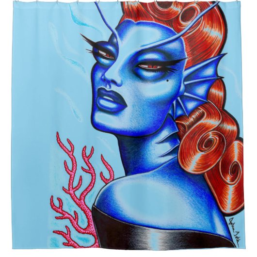 Siren van het Zee Douchegordijn (Voorkant)