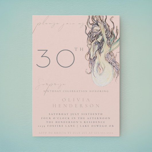 Sirène Adulte Toute Invitation Anniversaire Surpri