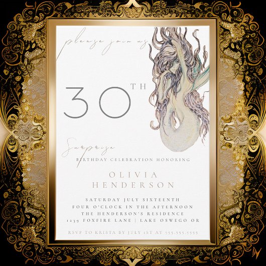 Sirène Adulte Toute Invitation Anniversaire Surpri