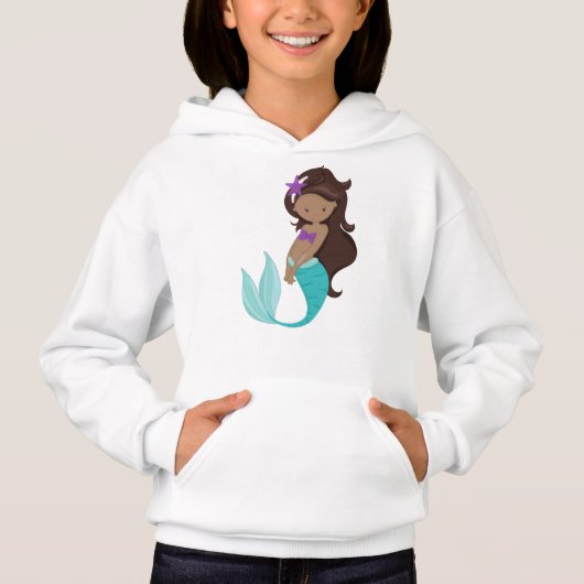 Sirène Afro-Américaine, Cheveux Brown, Épée (Devant)