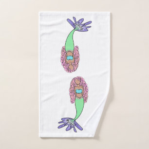 sirène arc-en-ciel rose bleu violet vert noir bouc