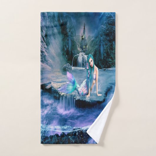 Sirène aux cheveux turquoise (Serviette à main)