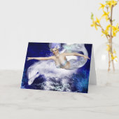 Sirène avec carte de voeux Dolphin (Fleur jaune)