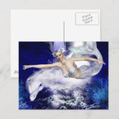 Sirène avec carte postale Dolphin (Devant / Derrière)