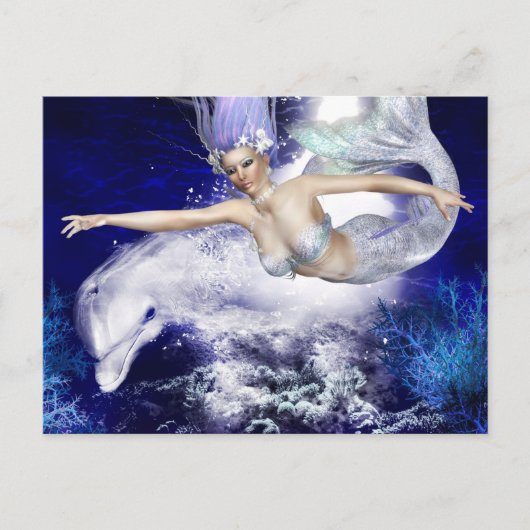 Sirène avec carte postale Dolphin (Devant)