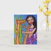 Sirène Avec Carte pour notes De Harpe (Fleur jaune)