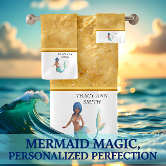 Sirène avec cheveux turquoise et queue