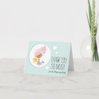 Sirène Baby shower Merci Cartes pour notes peau fo